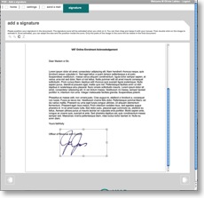 Signature of the document